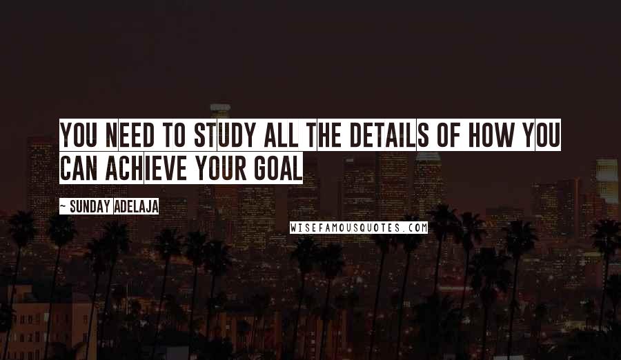 Sunday Adelaja Quotes: You need to study all the details of how you can achieve your goal