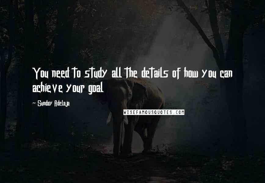 Sunday Adelaja Quotes: You need to study all the details of how you can achieve your goal