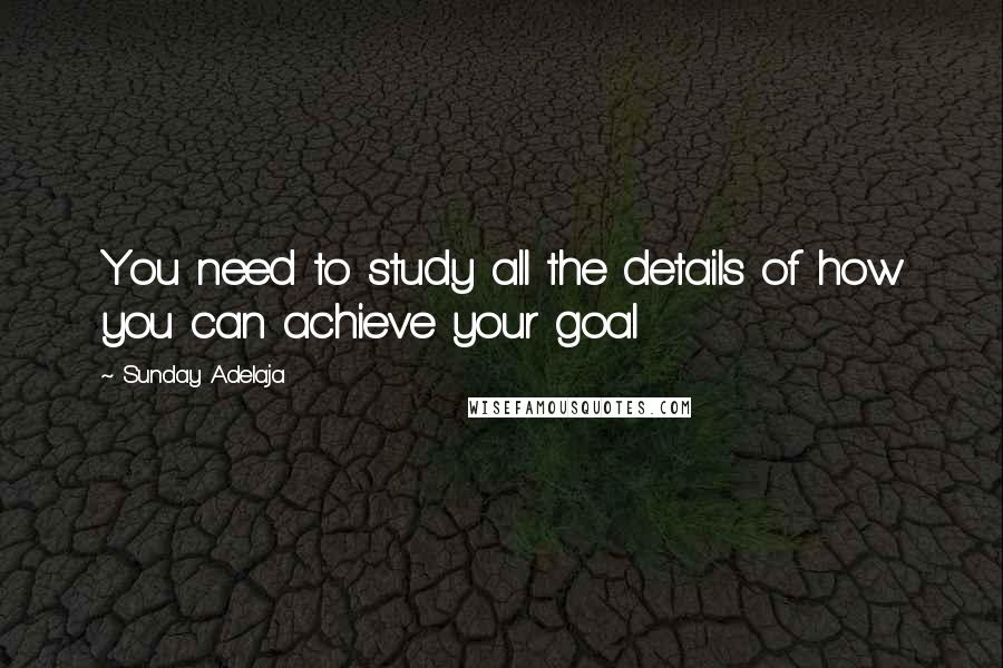 Sunday Adelaja Quotes: You need to study all the details of how you can achieve your goal