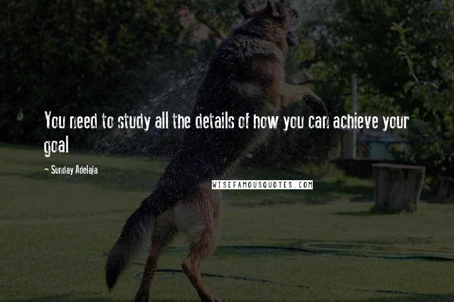 Sunday Adelaja Quotes: You need to study all the details of how you can achieve your goal