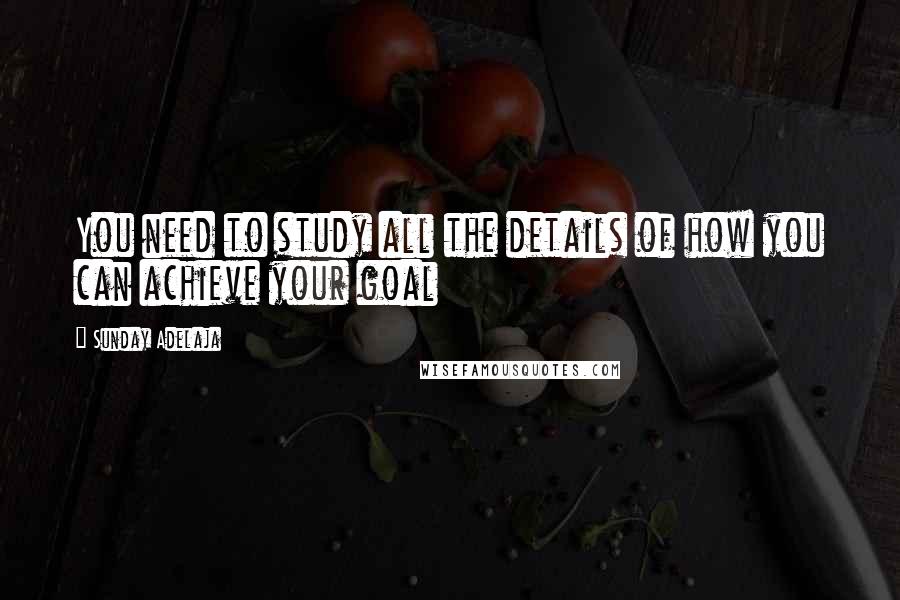 Sunday Adelaja Quotes: You need to study all the details of how you can achieve your goal