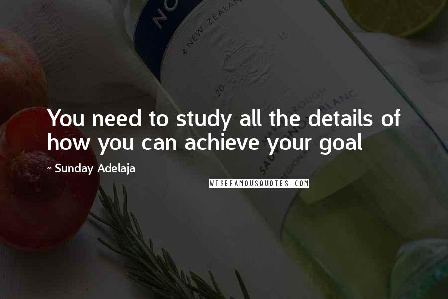 Sunday Adelaja Quotes: You need to study all the details of how you can achieve your goal