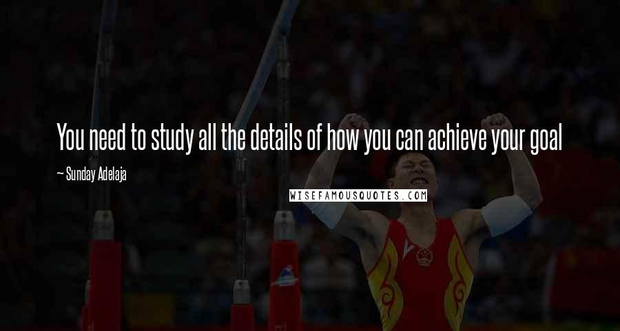 Sunday Adelaja Quotes: You need to study all the details of how you can achieve your goal