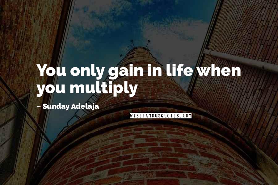 Sunday Adelaja Quotes: You only gain in life when you multiply