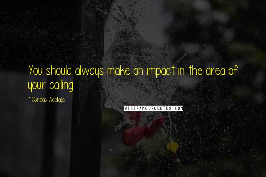 Sunday Adelaja Quotes: You should always make an impact in the area of your calling