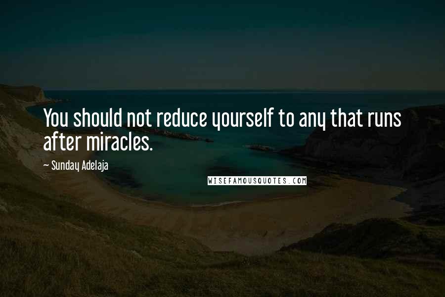 Sunday Adelaja Quotes: You should not reduce yourself to any that runs after miracles.