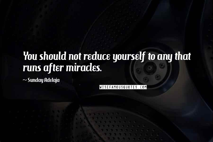 Sunday Adelaja Quotes: You should not reduce yourself to any that runs after miracles.