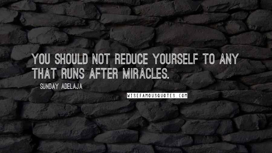 Sunday Adelaja Quotes: You should not reduce yourself to any that runs after miracles.
