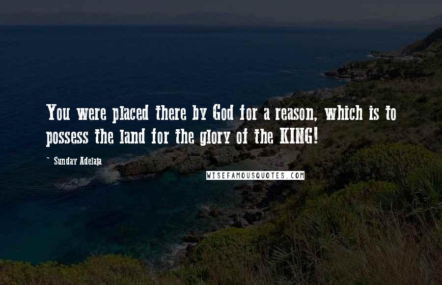 Sunday Adelaja Quotes: You were placed there by God for a reason, which is to possess the land for the glory of the KING!