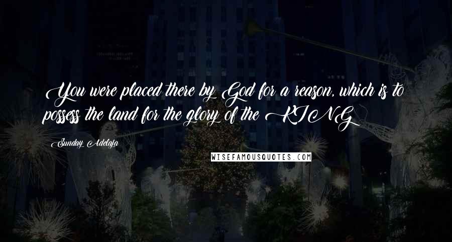 Sunday Adelaja Quotes: You were placed there by God for a reason, which is to possess the land for the glory of the KING!
