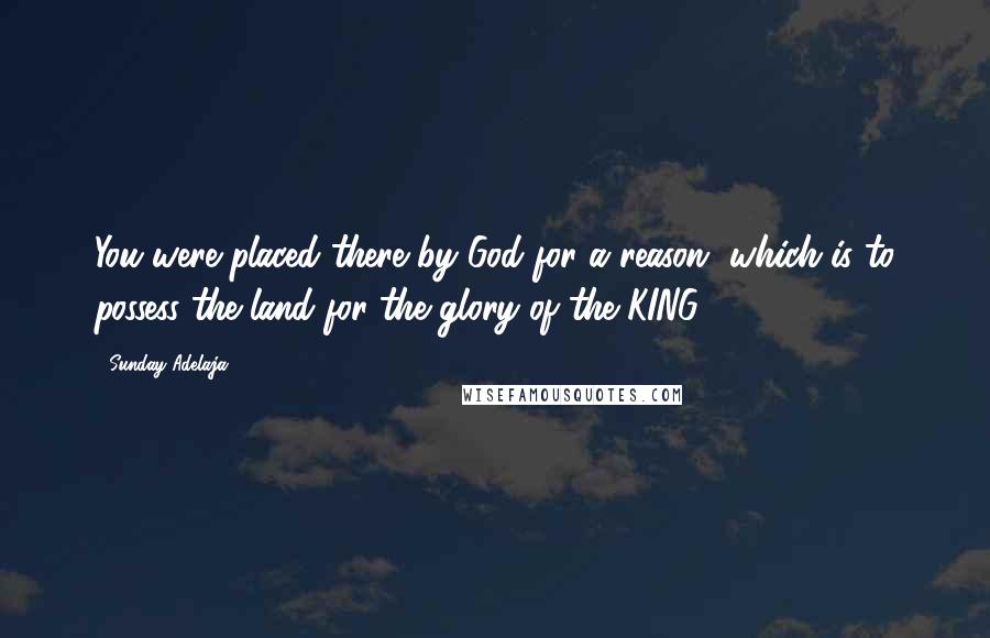Sunday Adelaja Quotes: You were placed there by God for a reason, which is to possess the land for the glory of the KING!