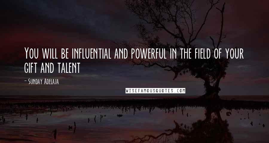 Sunday Adelaja Quotes: You will be influential and powerful in the field of your gift and talent