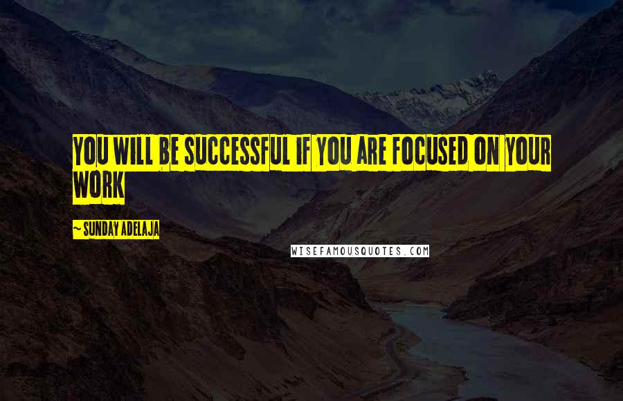 Sunday Adelaja Quotes: You will be successful if you are focused on your work