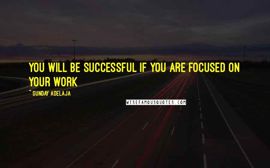 Sunday Adelaja Quotes: You will be successful if you are focused on your work