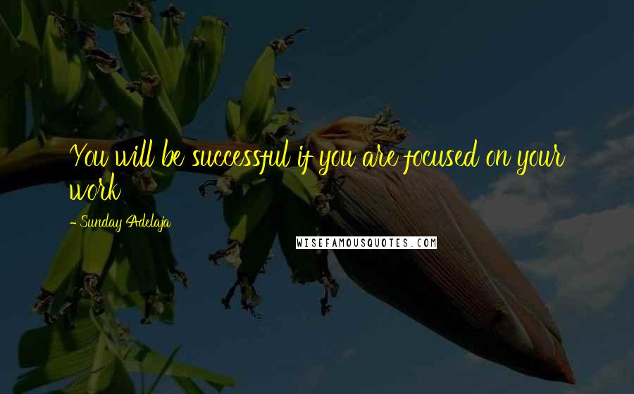 Sunday Adelaja Quotes: You will be successful if you are focused on your work