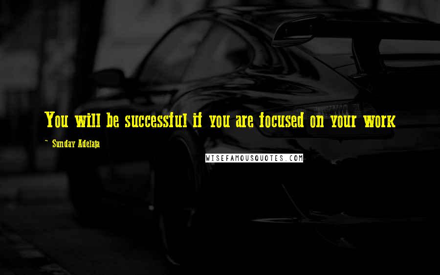 Sunday Adelaja Quotes: You will be successful if you are focused on your work