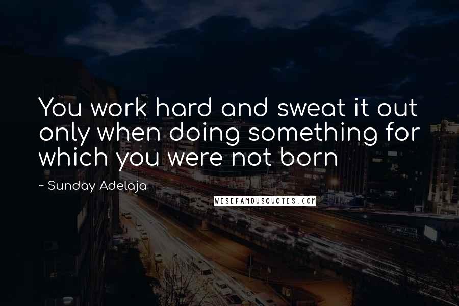 Sunday Adelaja Quotes: You work hard and sweat it out only when doing something for which you were not born