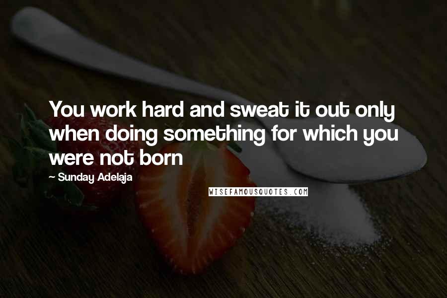 Sunday Adelaja Quotes: You work hard and sweat it out only when doing something for which you were not born