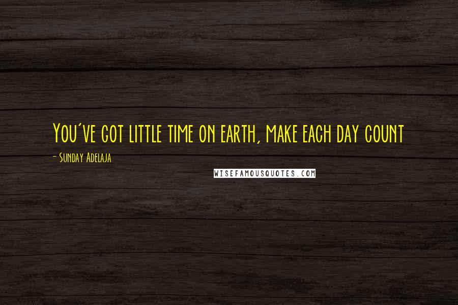 Sunday Adelaja Quotes: You've got little time on earth, make each day count