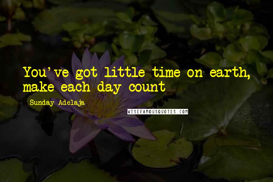 Sunday Adelaja Quotes: You've got little time on earth, make each day count