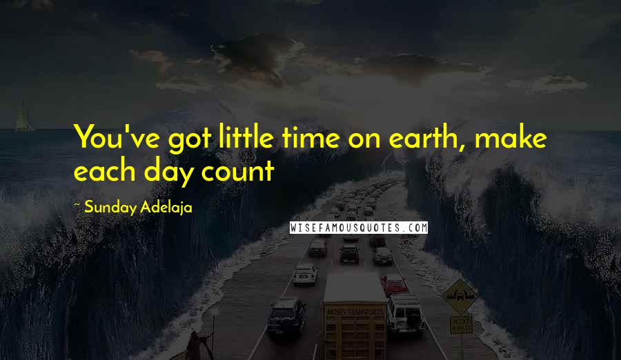 Sunday Adelaja Quotes: You've got little time on earth, make each day count