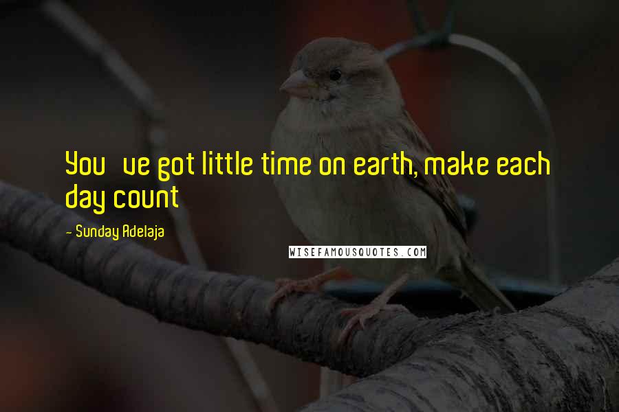 Sunday Adelaja Quotes: You've got little time on earth, make each day count