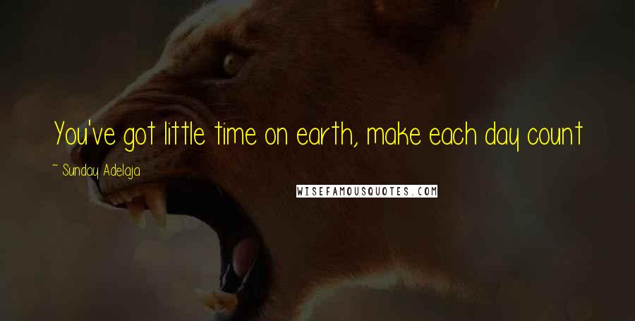 Sunday Adelaja Quotes: You've got little time on earth, make each day count