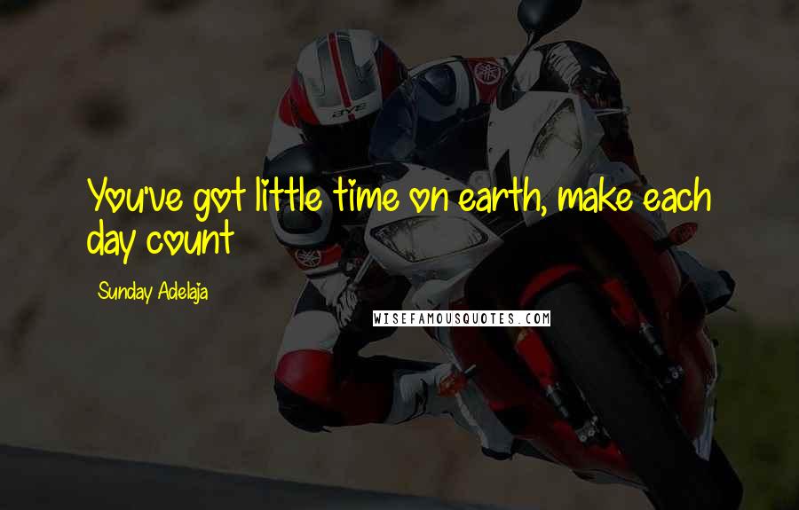 Sunday Adelaja Quotes: You've got little time on earth, make each day count