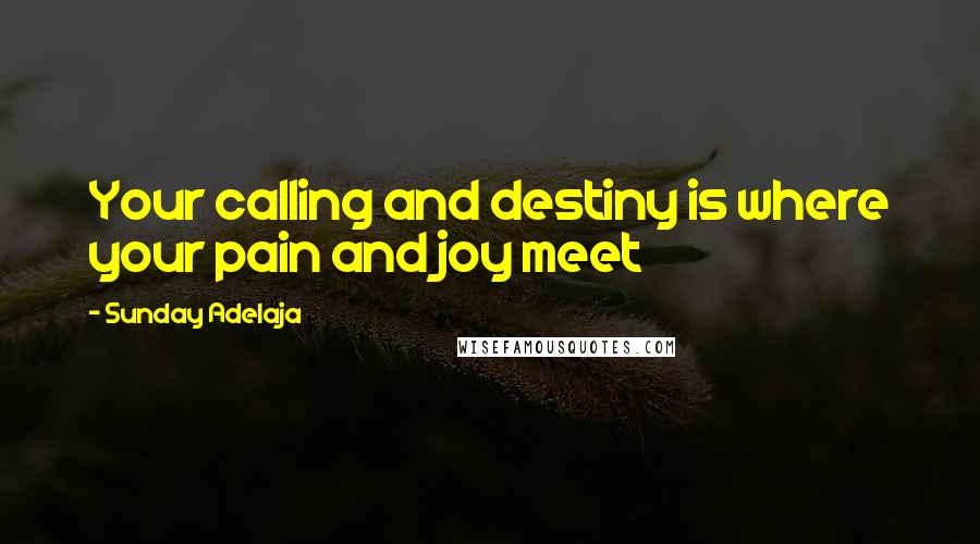 Sunday Adelaja Quotes: Your calling and destiny is where your pain and joy meet