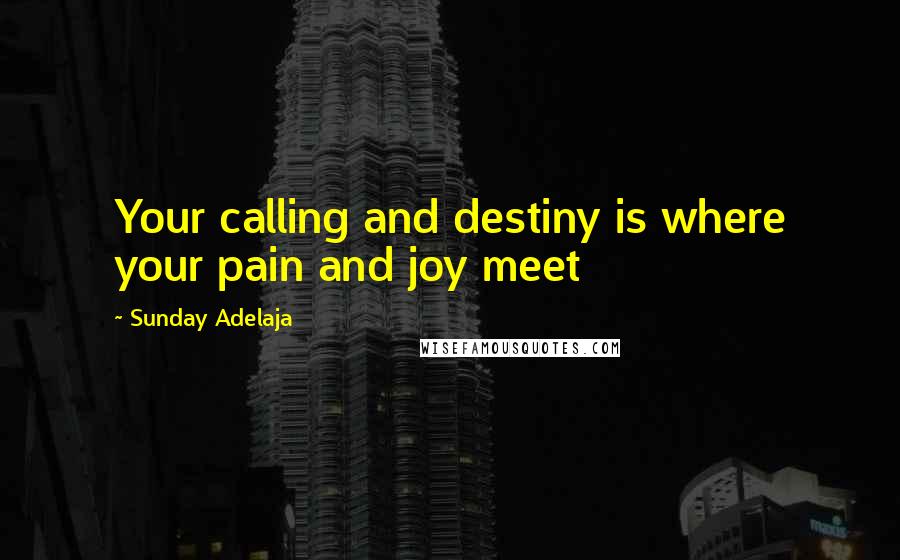Sunday Adelaja Quotes: Your calling and destiny is where your pain and joy meet