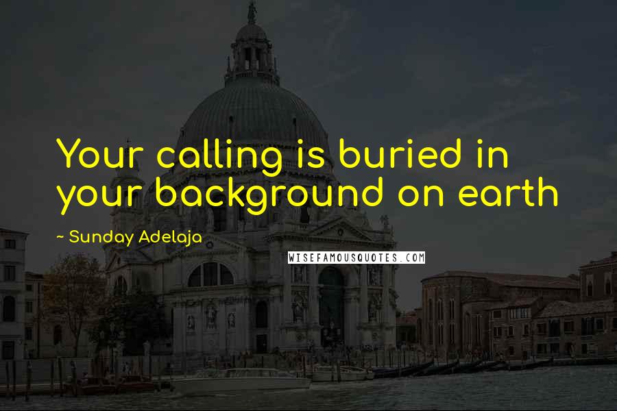 Sunday Adelaja Quotes: Your calling is buried in your background on earth