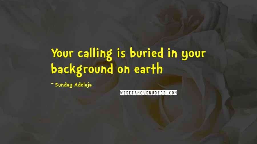 Sunday Adelaja Quotes: Your calling is buried in your background on earth