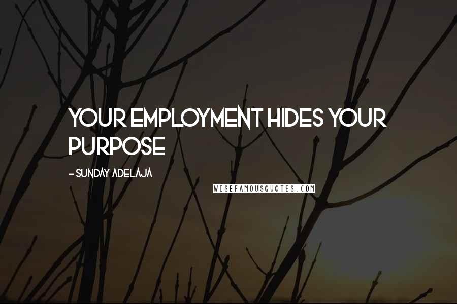 Sunday Adelaja Quotes: Your employment hides your purpose