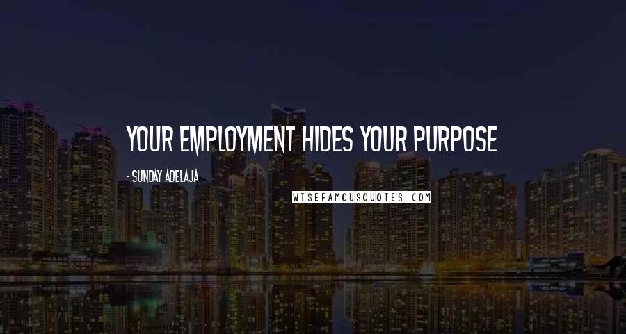 Sunday Adelaja Quotes: Your employment hides your purpose