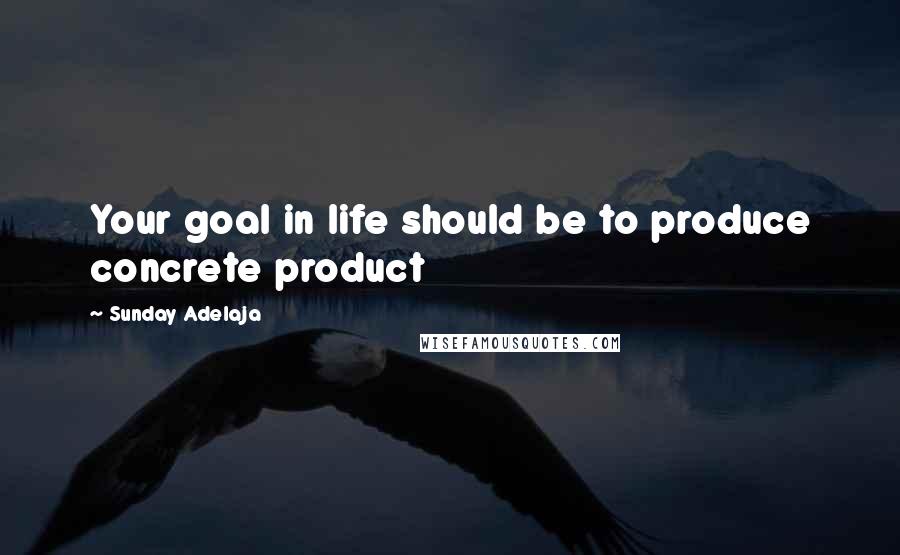 Sunday Adelaja Quotes: Your goal in life should be to produce concrete product