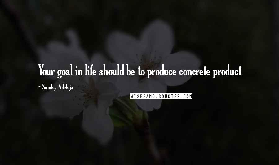 Sunday Adelaja Quotes: Your goal in life should be to produce concrete product