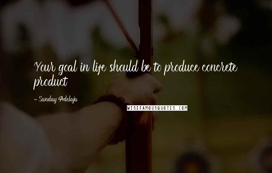 Sunday Adelaja Quotes: Your goal in life should be to produce concrete product