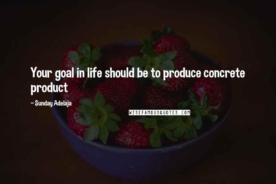 Sunday Adelaja Quotes: Your goal in life should be to produce concrete product