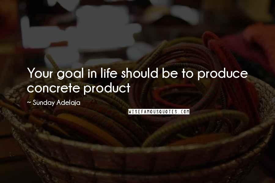 Sunday Adelaja Quotes: Your goal in life should be to produce concrete product