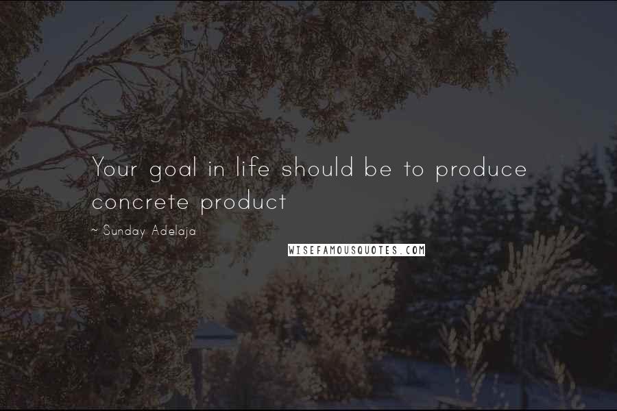 Sunday Adelaja Quotes: Your goal in life should be to produce concrete product