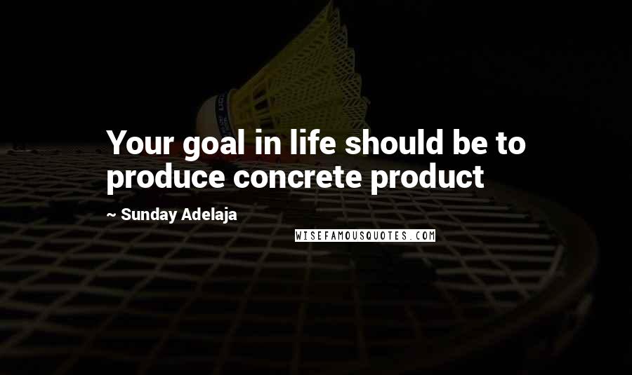 Sunday Adelaja Quotes: Your goal in life should be to produce concrete product