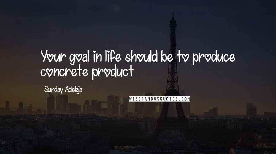 Sunday Adelaja Quotes: Your goal in life should be to produce concrete product