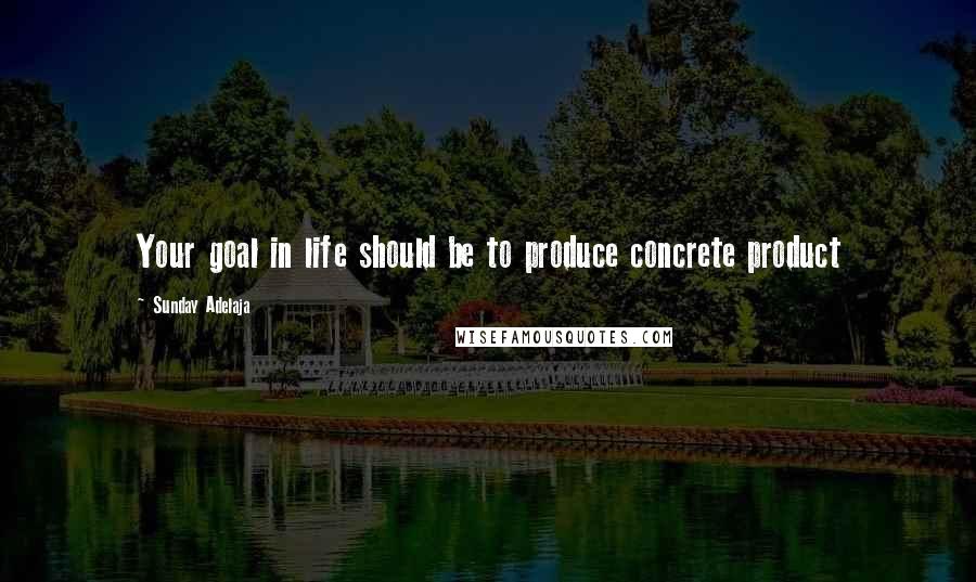 Sunday Adelaja Quotes: Your goal in life should be to produce concrete product