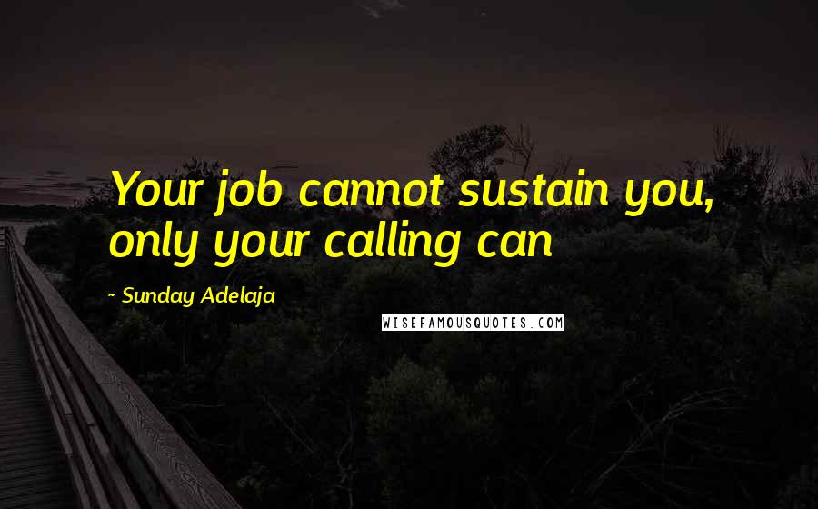 Sunday Adelaja Quotes: Your job cannot sustain you, only your calling can