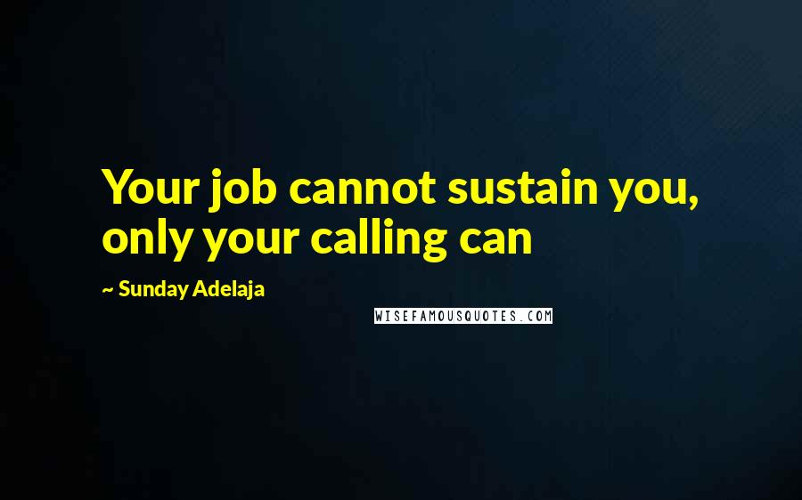 Sunday Adelaja Quotes: Your job cannot sustain you, only your calling can