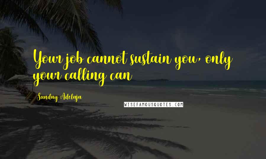 Sunday Adelaja Quotes: Your job cannot sustain you, only your calling can