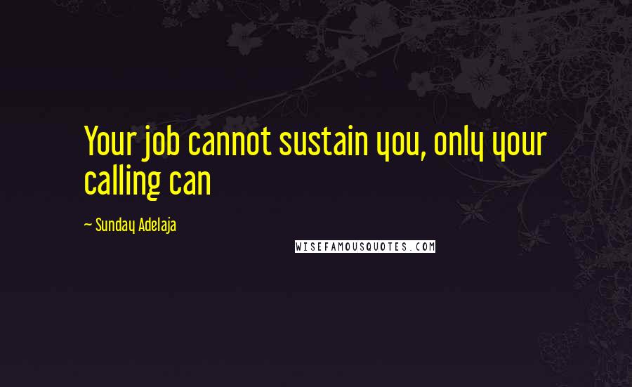 Sunday Adelaja Quotes: Your job cannot sustain you, only your calling can