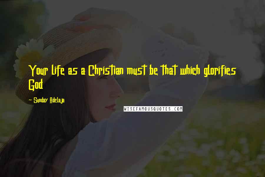 Sunday Adelaja Quotes: Your life as a Christian must be that which glorifies God