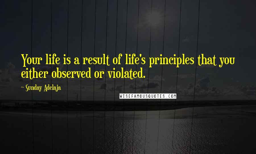 Sunday Adelaja Quotes: Your life is a result of life's principles that you either observed or violated.