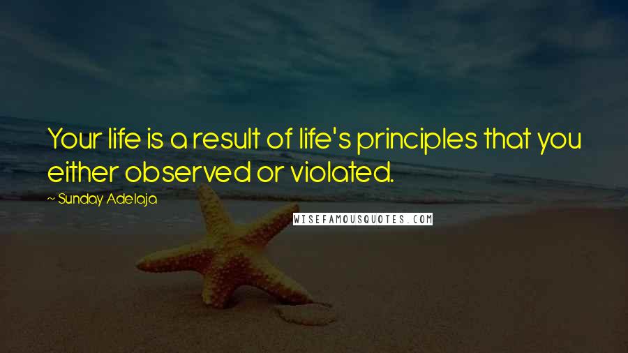 Sunday Adelaja Quotes: Your life is a result of life's principles that you either observed or violated.